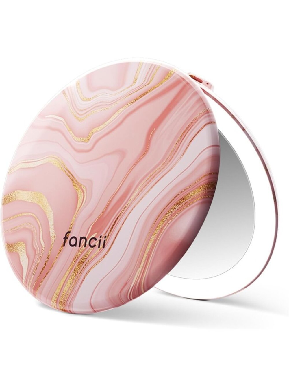 LED Travel Makeup Mirror - Rechargeable, 10x/1x Magnification, Compact & Stylish